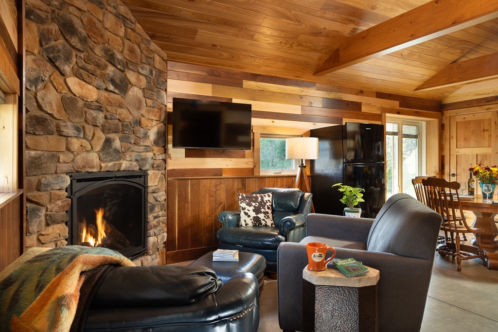 Living in a rustic room